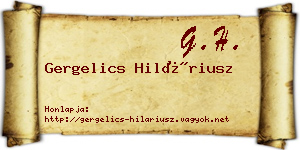 Gergelics Hiláriusz névjegykártya